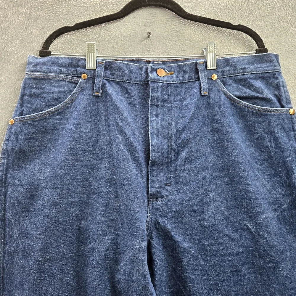 Wrangler‎ Men Jeans 38X36 Blue Denim 13MWZ Cowboy Cut Original Fit Button Rivet